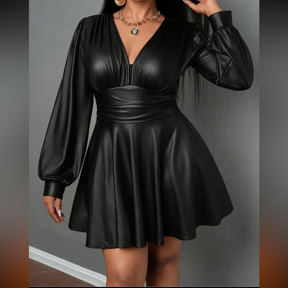 Elegant Black V-Neck Dress